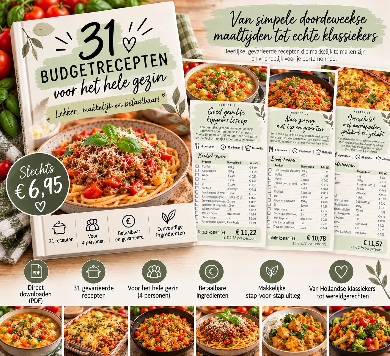 31 digitale Budgetrecepten voor het hele gezin